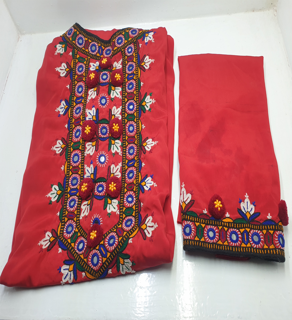 Handmade Sindhi 2 Piece Shirt and Trouser Red